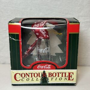 Coca Cola Contour Bottle Replica Christmas Red Ribbon Ornament